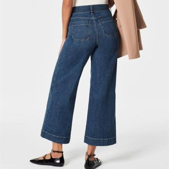🔥Last Day 50% OFF🔥Tummy Control Cropped Wide-Leg Jeans
