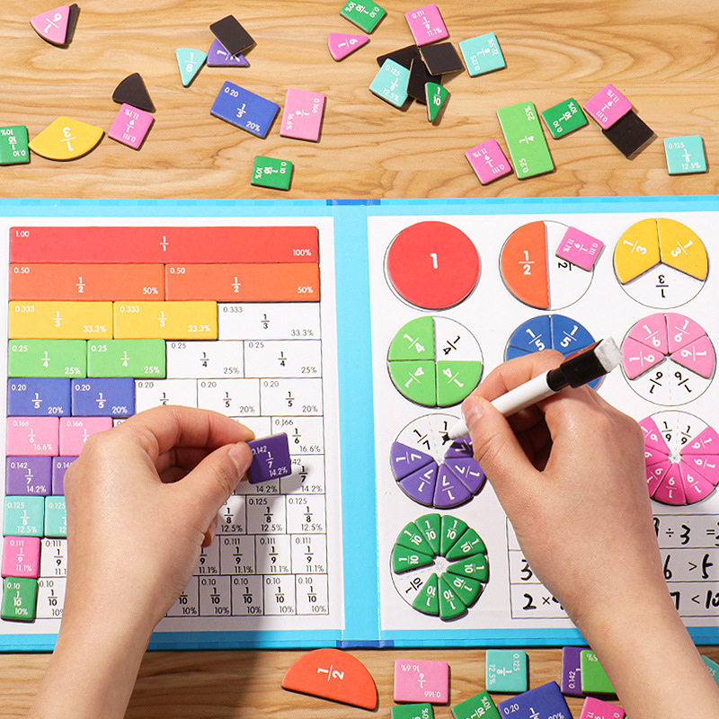 Montessori™ Magnetic Fraction Puzzle Book | Hands-On Math Learning Toy for Kids