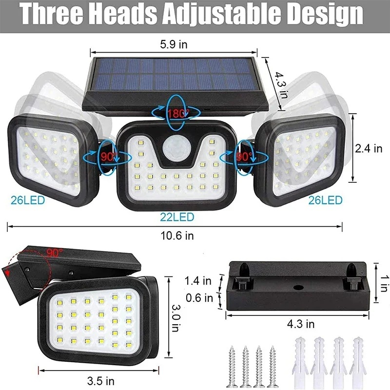 🎁 Hot Sale 49% OFF 🔥 Adjustable Motion Sensor Solar Lumina Lights