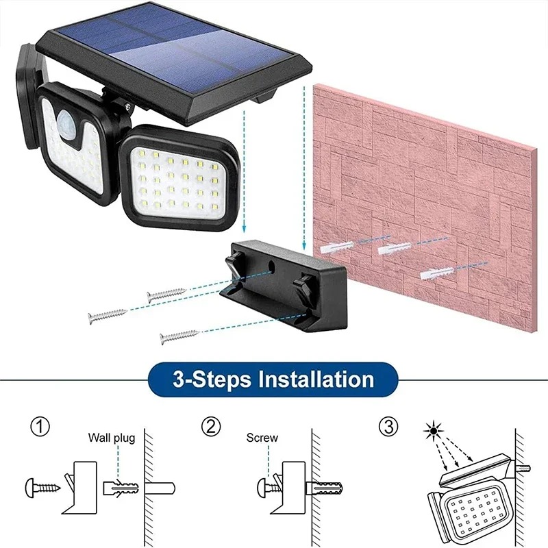 🎁 Hot Sale 49% OFF 🔥 Adjustable Motion Sensor Solar Lumina Lights