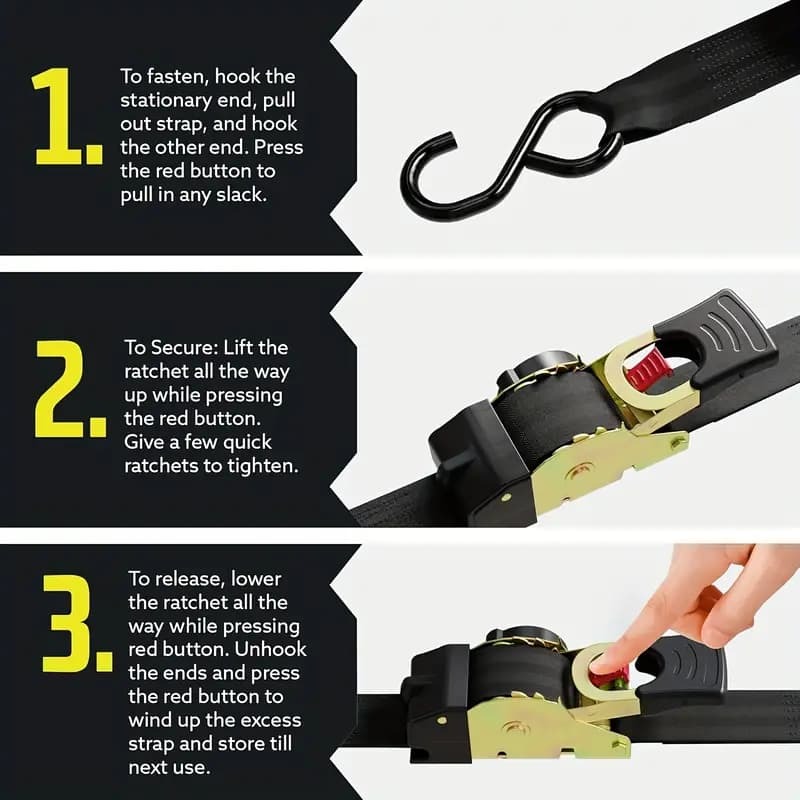 🎁The Perfect Father’s Day Gift – Retractable Ratchet Strap (2025 Special Deal💙)