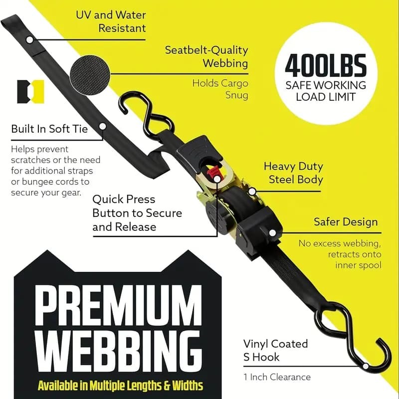 🎁The Perfect Father’s Day Gift – Retractable Ratchet Strap (2025 Special Deal💙)