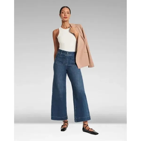 🔥Last Day 50% OFF🔥Tummy Control Cropped Wide-Leg Jeans