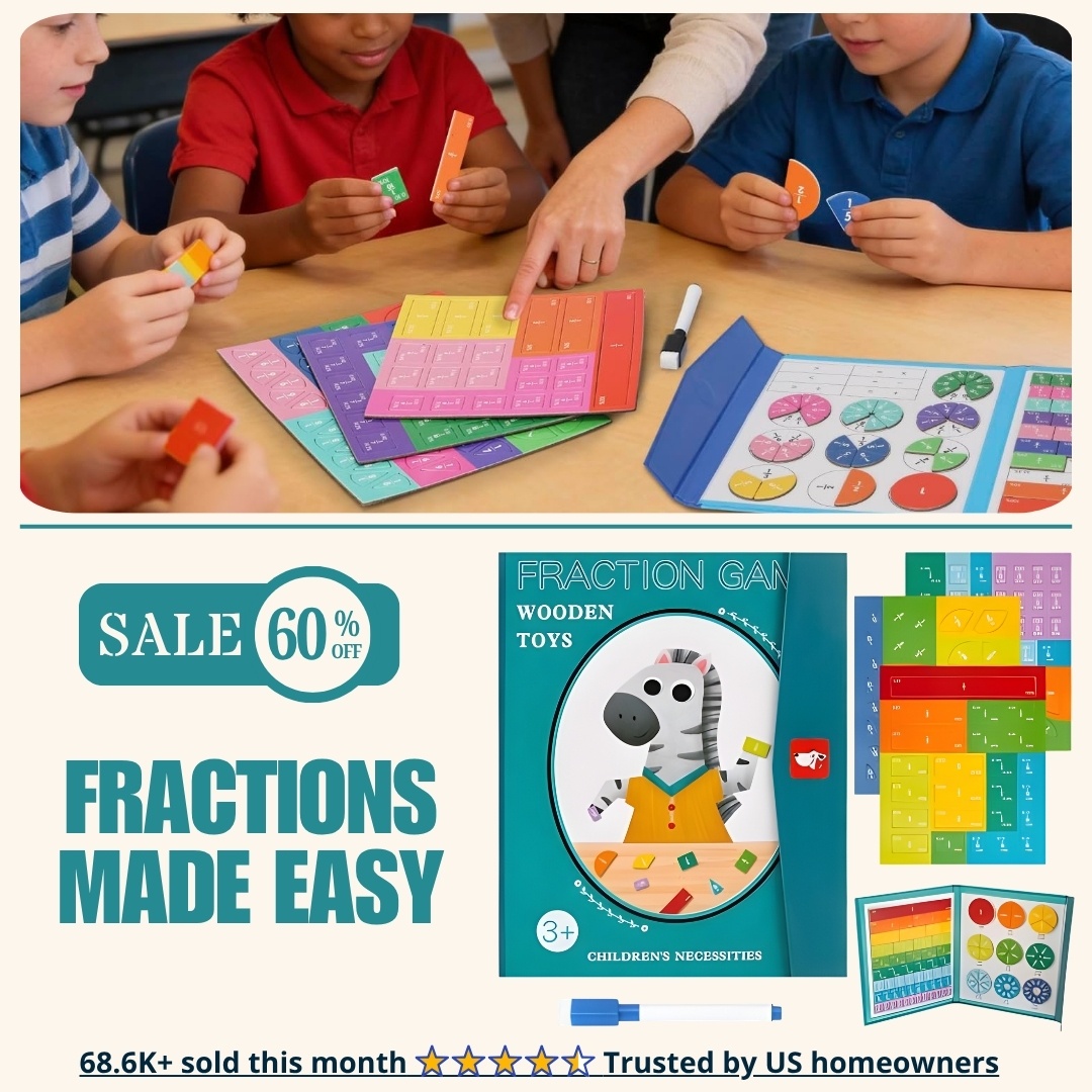 Montessori™ Magnetic Fraction Puzzle Book | Hands-On Math Learning Toy for Kids