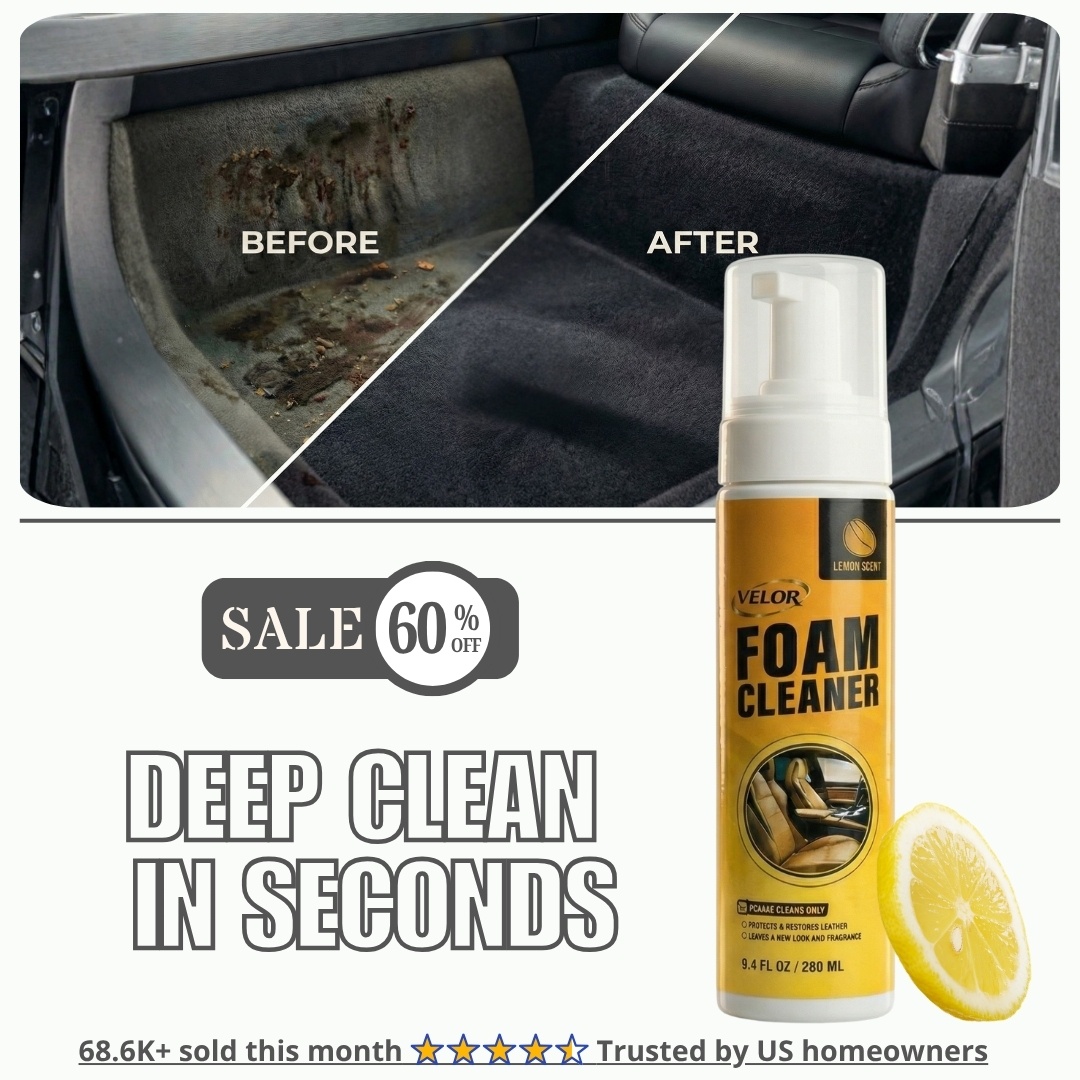 Velor™ FoamLux Interior Cleaner | Silicone-Free Deep Clean & Gloss Protection for Every Surface