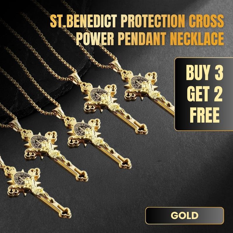 🙏 49% OFF🙏ST.Benedict Protection Cross Power Pendant Necklace