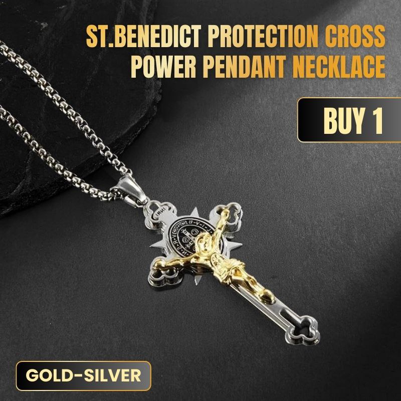 🙏 49% OFF🙏ST.Benedict Protection Cross Power Pendant Necklace