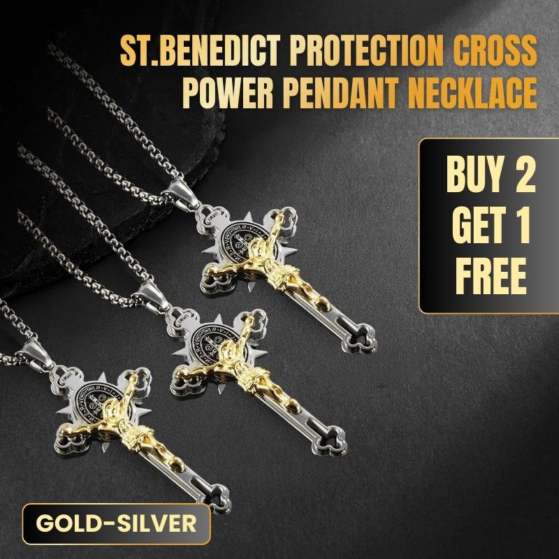 🙏 49% OFF🙏ST.Benedict Protection Cross Power Pendant Necklace