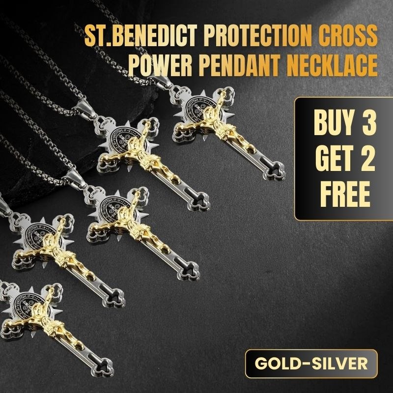 🙏 49% OFF🙏ST.Benedict Protection Cross Power Pendant Necklace