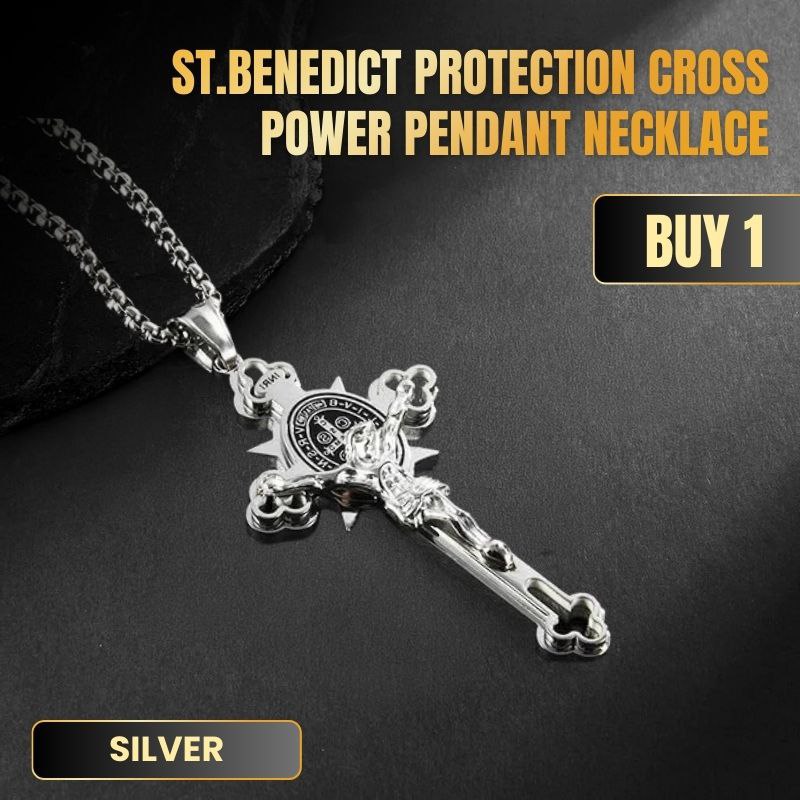 🙏 49% OFF🙏ST.Benedict Protection Cross Power Pendant Necklace