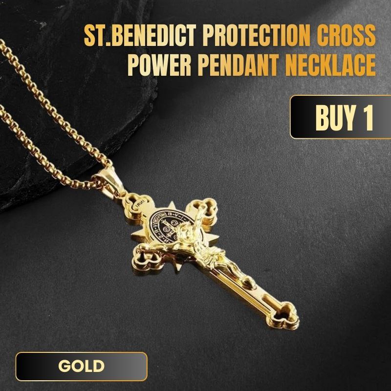 🙏 49% OFF🙏ST.Benedict Protection Cross Power Pendant Necklace