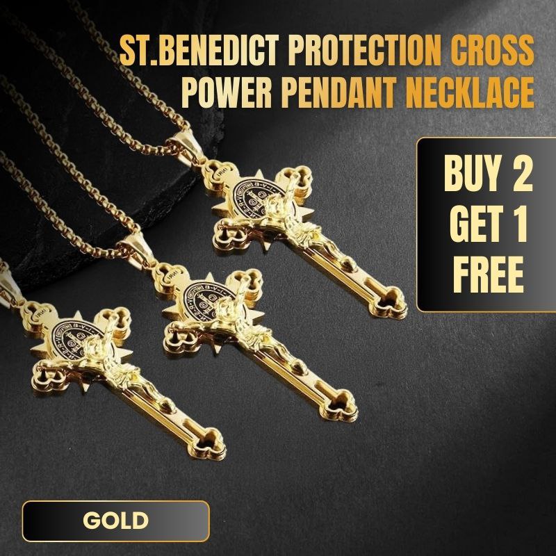 🙏 49% OFF🙏ST.Benedict Protection Cross Power Pendant Necklace