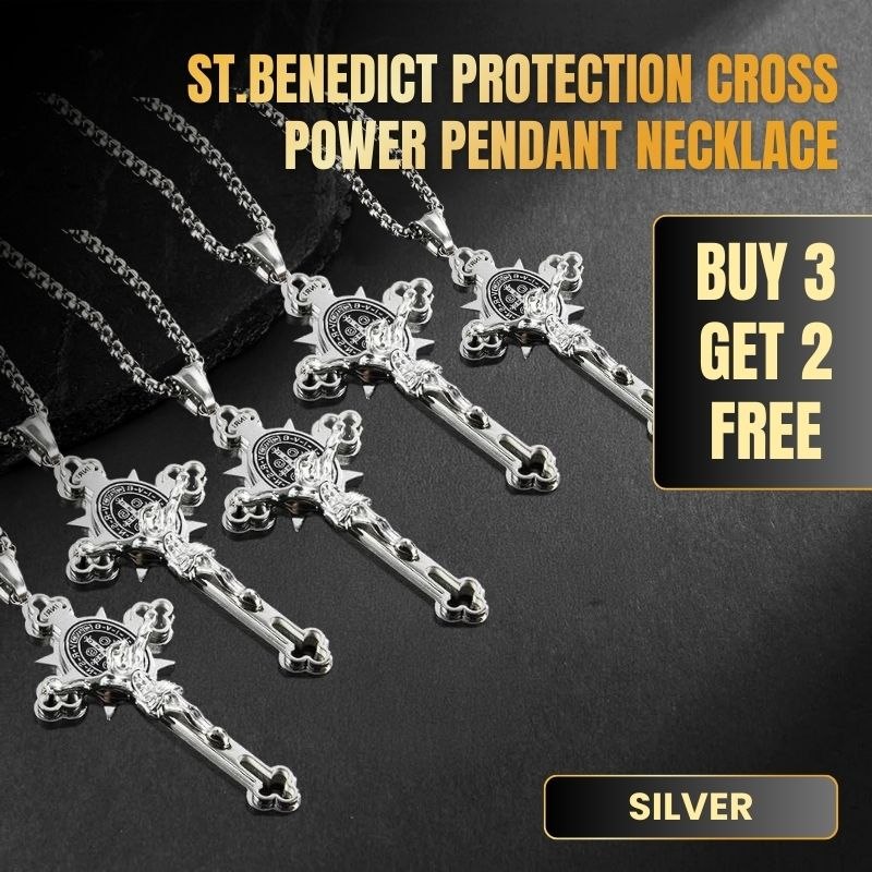 🙏 49% OFF🙏ST.Benedict Protection Cross Power Pendant Necklace