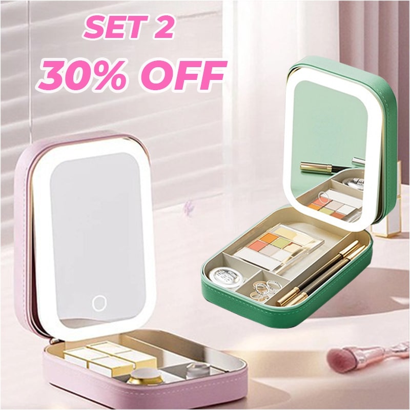 LED Three-Color Adjustable Makeup Mirror (🎁With 5x/10x/15x magnifying mirror)