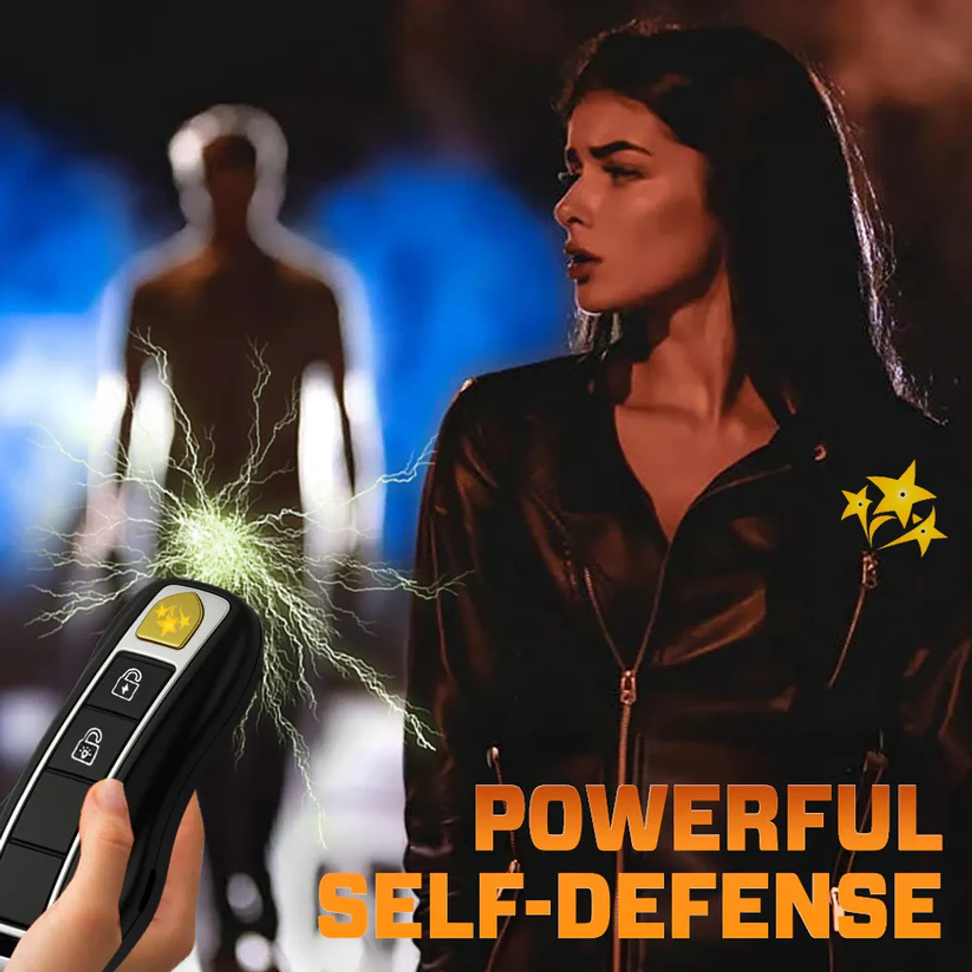 💥 2026 Mega Sale 70% OFF 🔥 VOLTAX V57 Hi-Tech Stun Flashlight Car Key ⚡ Smart Defense - Stay Safe