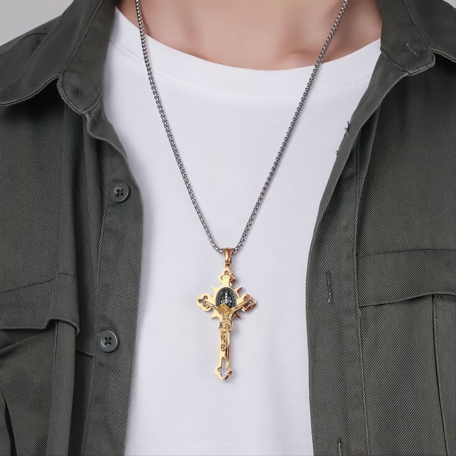 🙏 49% OFF🙏ST.Benedict Protection Cross Power Pendant Necklace