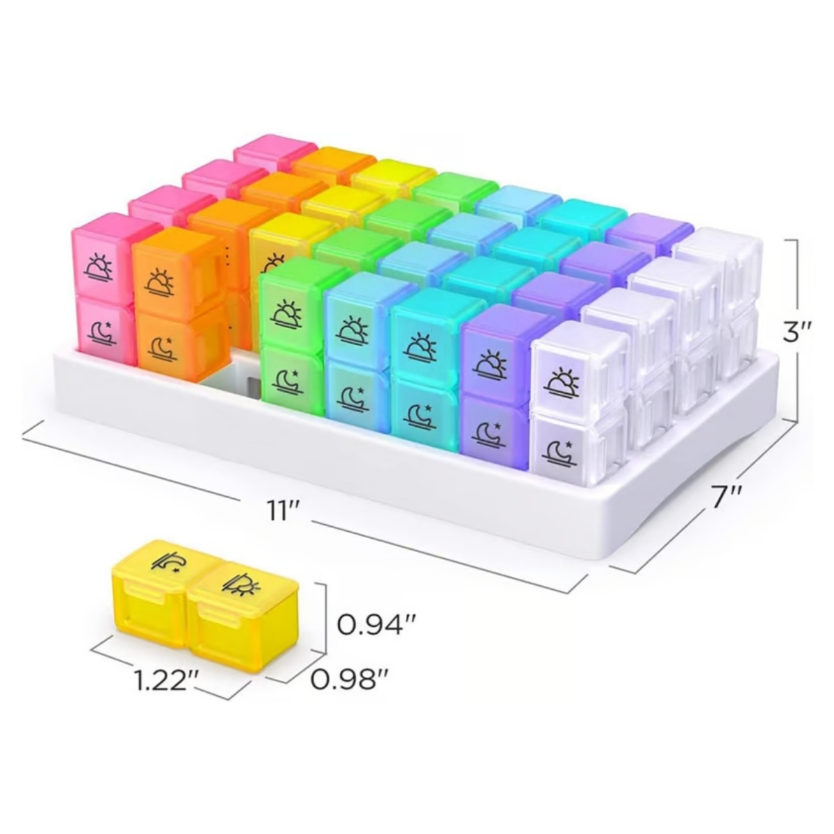 💊 Monthly AM/PM Pill Organizer – Twice-a-Day Medicine & Vitamin Storage with Stickers