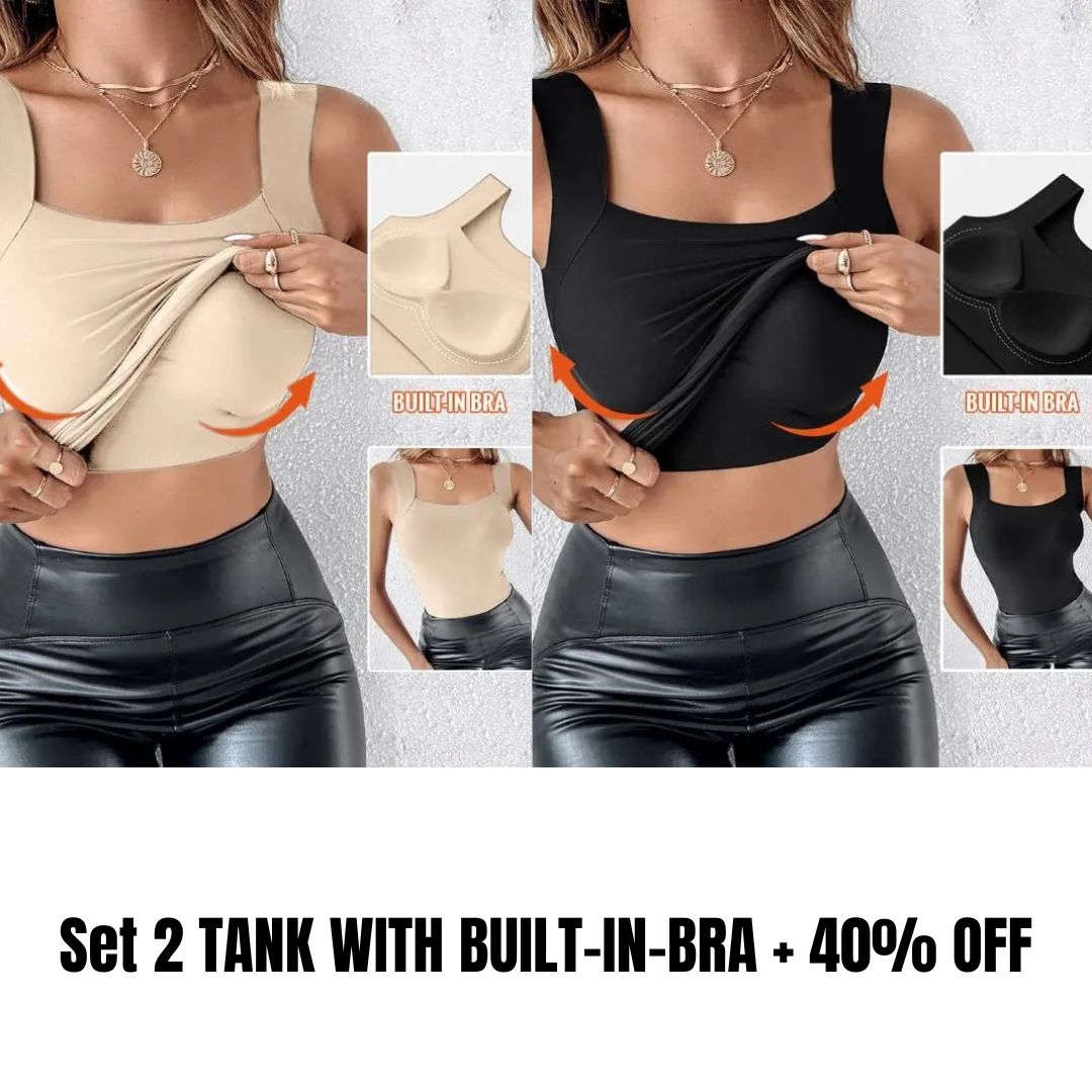 U Neck Shapewear Built-in Bra Tank ~ Flattering support with a seamless fit.