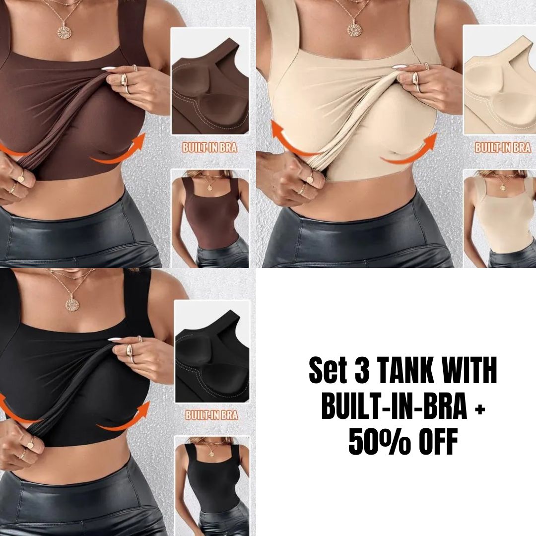 U Neck Shapewear Built-in Bra Tank ~ Flattering support with a seamless fit.