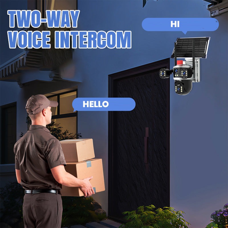 💥2025 New Hot Sale🎥 Triple-Lens Solar 360° Dome Camera✈️