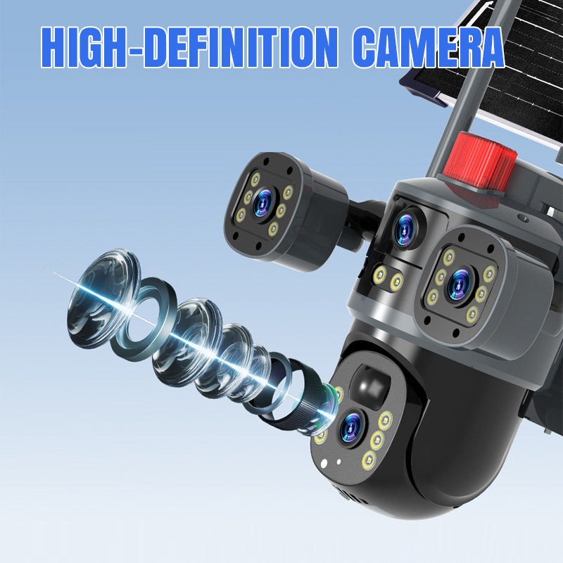 💥2025 New Hot Sale🎥 Triple-Lens Solar 360° Dome Camera✈️