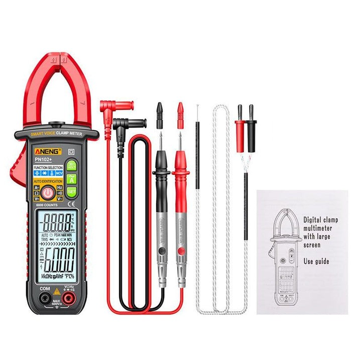 Intelligent voice-controlled clamp multimeter tester