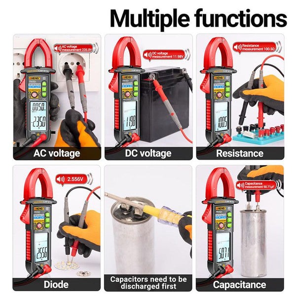 Intelligent voice-controlled clamp multimeter tester