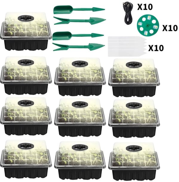 Spring Hot Sale 50% 🌱 Adjustable Humidity Seed Starter Trays with Grow Light