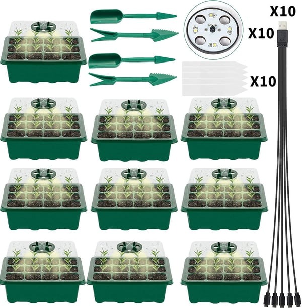 Spring Hot Sale 50% 🌱 Adjustable Humidity Seed Starter Trays with Grow Light