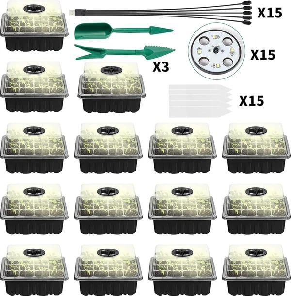 Spring Hot Sale 50% 🌱 Adjustable Humidity Seed Starter Trays with Grow Light