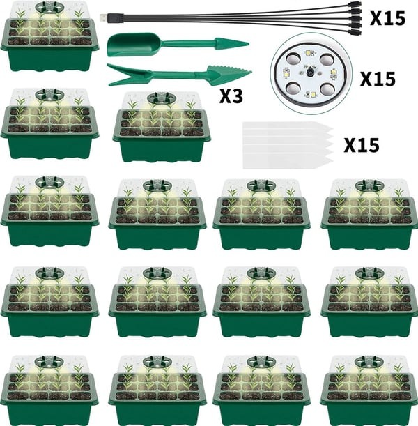 Spring Hot Sale 50% 🌱 Adjustable Humidity Seed Starter Trays with Grow Light