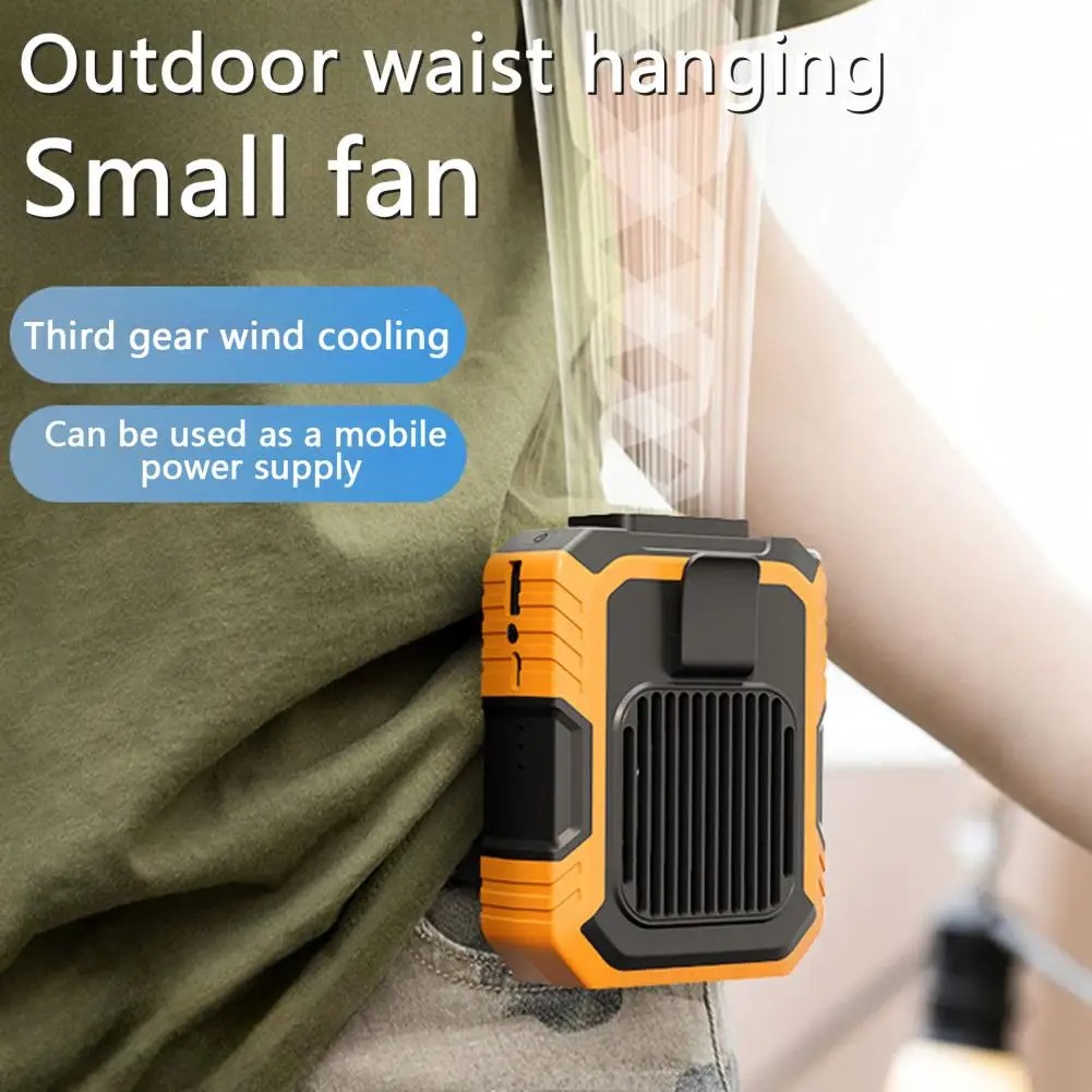 Portable Hanging Waist Fan Rechargeable Quiet Wearable Electric Fan 3 Speed