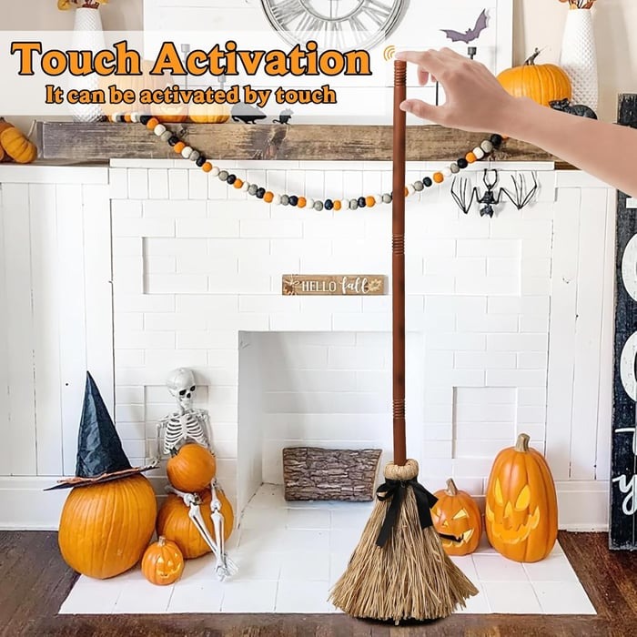 ✨Floating Witch Broom 🧹 Magical Halloween Hovering Decor