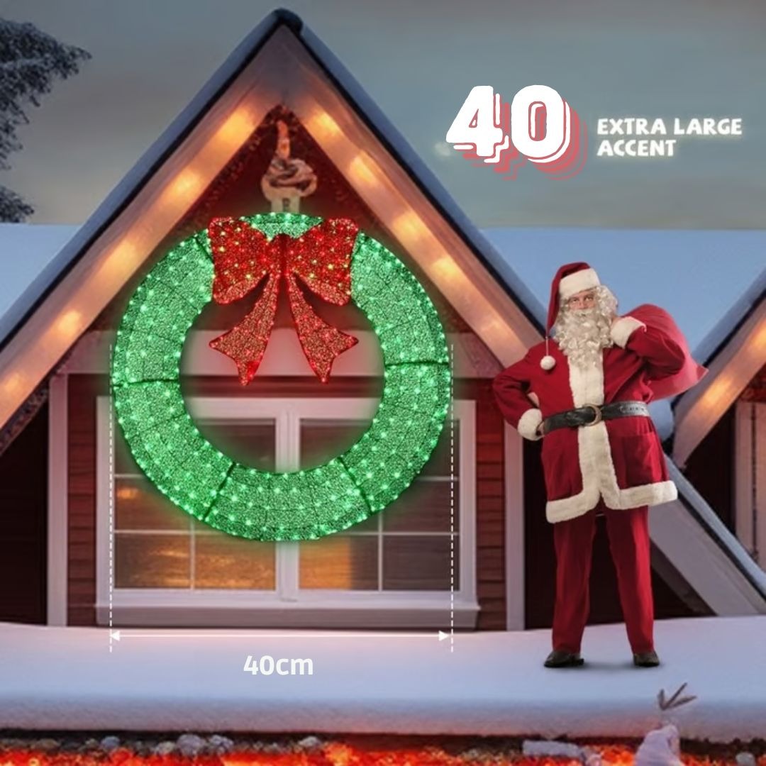 🎄 ​​Sparkle-now Pre-sale!​​ 🎀✨Pre-lit Large Christmas Wreath, Outdoor Christmas Wreath