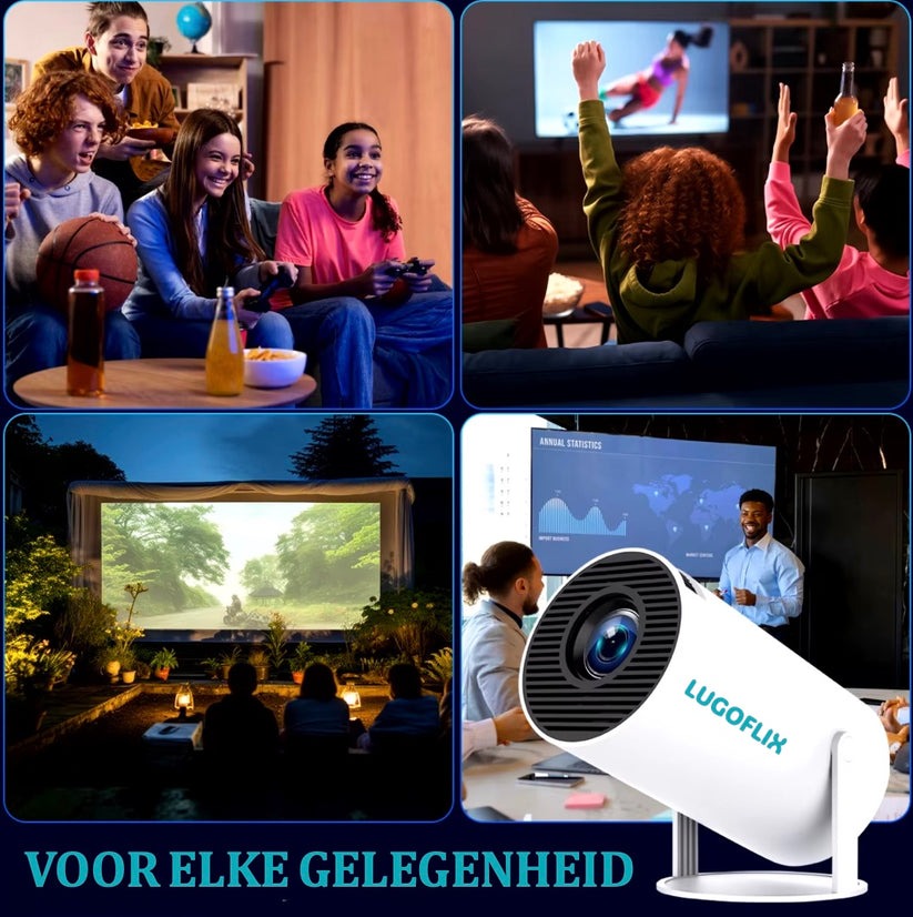 LUGOFLIX Pro 4K Projector – Cinema-Quality Portable Projector