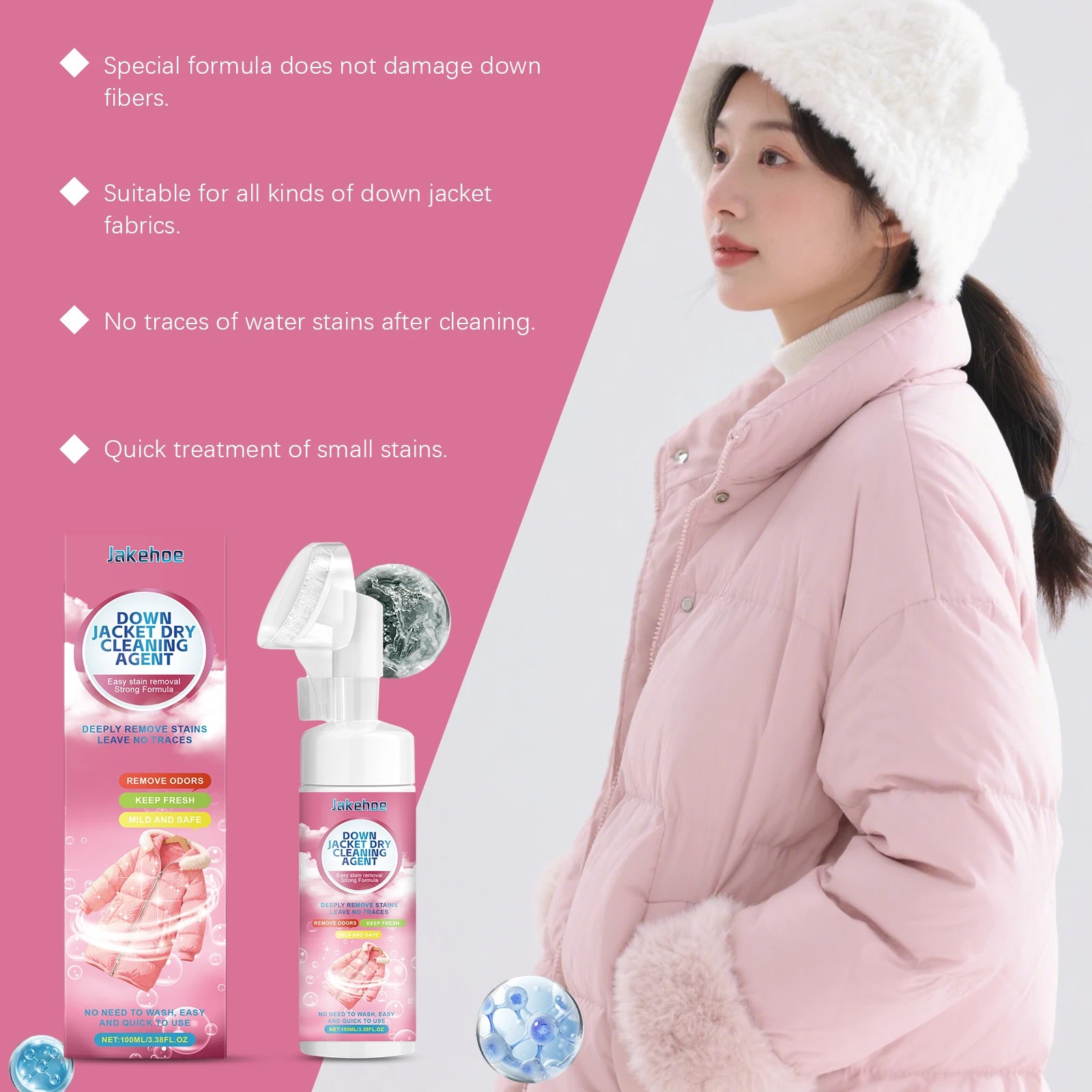 Down Jacket Dry Cleaning Agent Efficiently Cleans Stains Odors Fresh Fragrance Mild & Non Irritating Clothing Dry Cleaning Agent