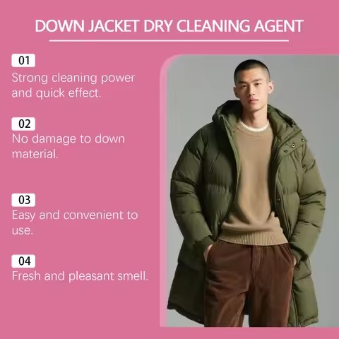 Down Jacket Dry Cleaning Agent Efficiently Cleans Stains Odors Fresh Fragrance Mild & Non Irritating Clothing Dry Cleaning Agent