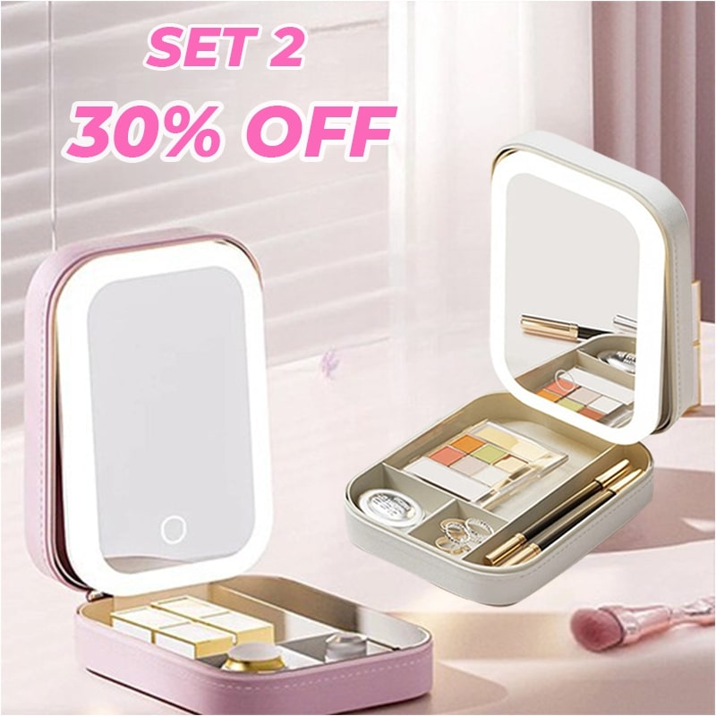 LED Three-Color Adjustable Makeup Mirror (🎁With 5x/10x/15x magnifying mirror)