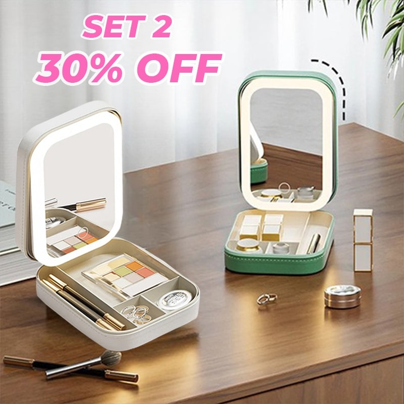 LED Three-Color Adjustable Makeup Mirror (🎁With 5x/10x/15x magnifying mirror)