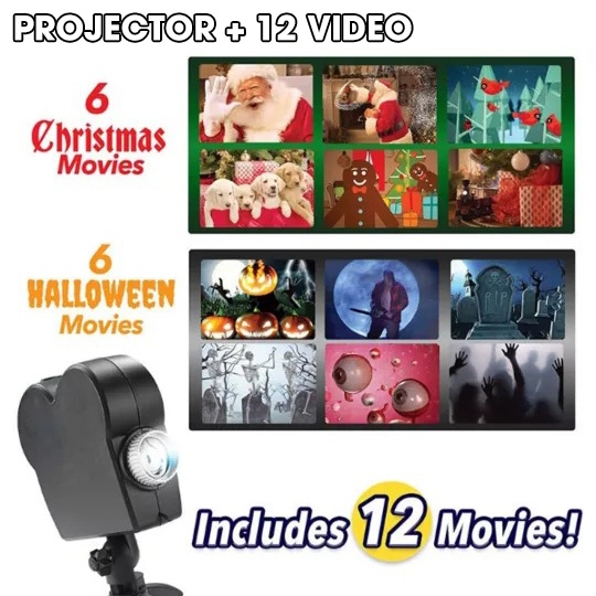 🔥Hot Sale 60% OFF💀 2025 New Upgrade Halloween/Christmas Holographic Projection