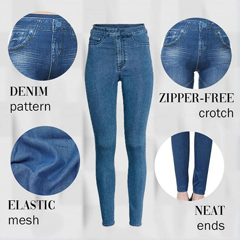 🔥 LAST DAY 49% OFF 🔥 Perfect Stretch Skinny Fit Pull-On Push-Up Plus-Size Denim Jeans Leggings
