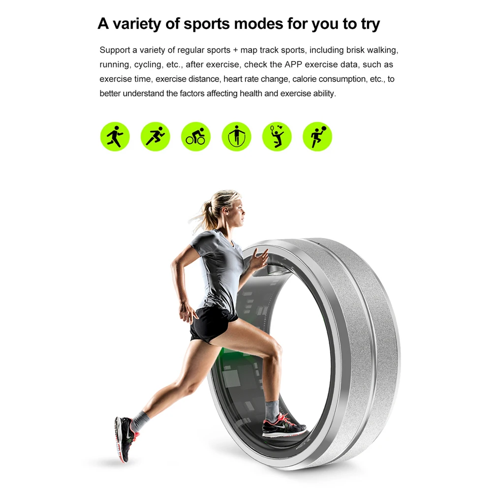 Smart Ring With IP68 Waterproof For Sports Fitness Health Suitable For Android And IOS
