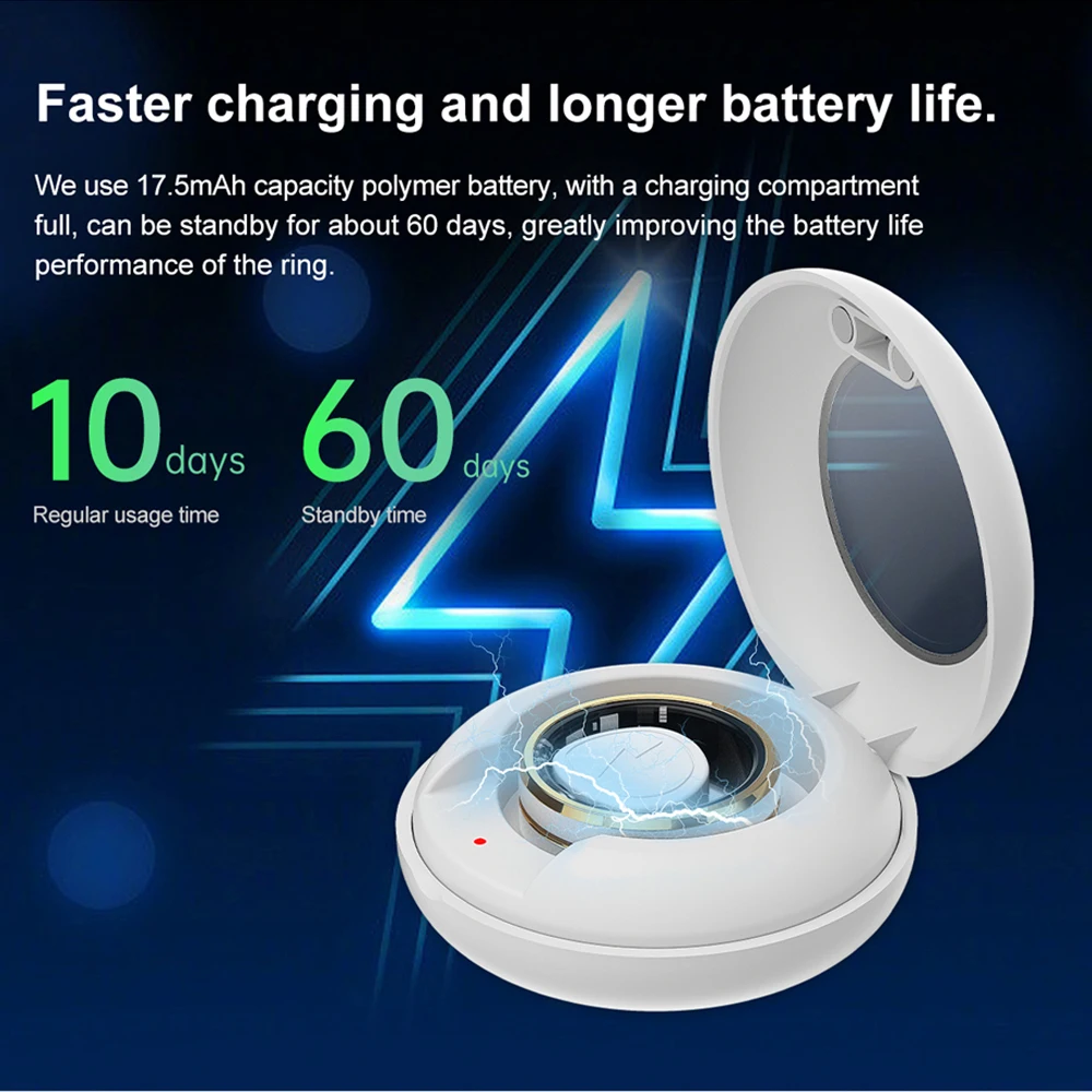 Smart Ring With IP68 Waterproof For Sports Fitness Health Suitable For Android And IOS