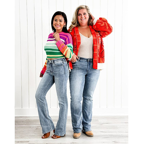 💖 Last day 65% OFF 💖 High Rise Non Distressed Vintage Frayed Hem Bootcut Jeans