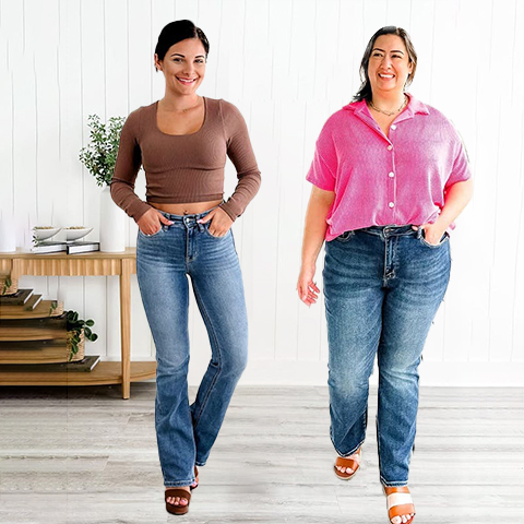 💖 Last day 65% OFF 💖 High Rise Non Distressed Vintage Frayed Hem Bootcut Jeans