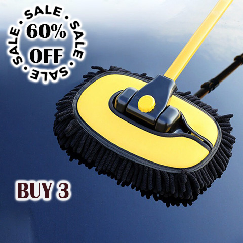Car Cleaning Brush Car Wash Brush Telescoping Long Handle Cleaning Mop Chenille Broom Auto Accessories