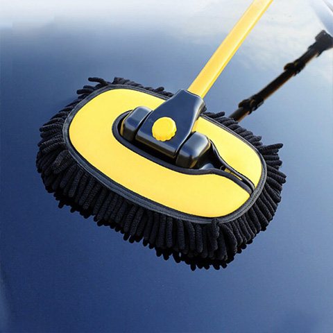 Car Cleaning Brush Car Wash Brush Telescoping Long Handle Cleaning Mop Chenille Broom Auto Accessories