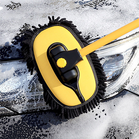 Car Cleaning Brush Car Wash Brush Telescoping Long Handle Cleaning Mop Chenille Broom Auto Accessories