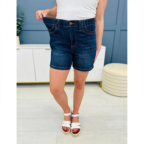 High Waist V Front Bermuda Shorts