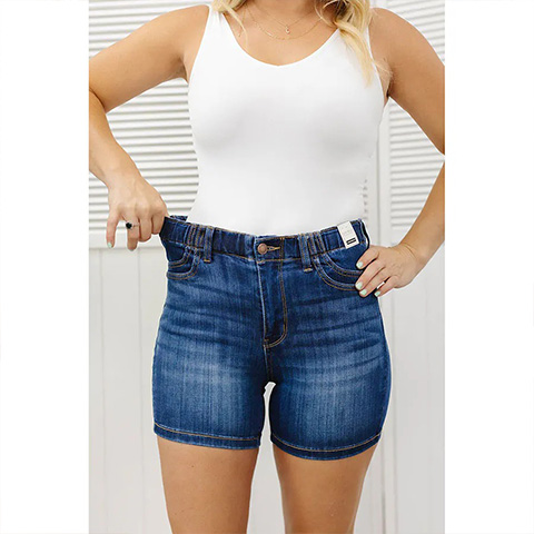 High Waist V Front Bermuda Shorts